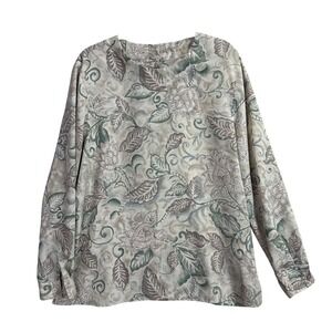 Alfred Dinner Top Women's 20 Plus‎ Size Floral Print Long Sleeve Boho Grannycore